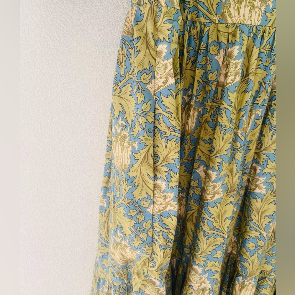 Tuckernuck Blue Green Leafy Floral Print Midi Hyacinth House Dress Size M NWT - Picture 5 of 7